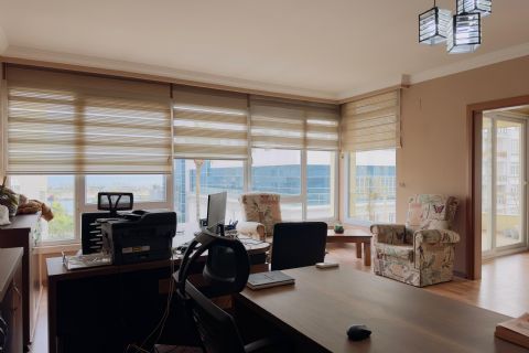 KARİZMA'DAN DENİZ MANZARALI FULL YAPILI GENİŞ OFİS 4+1